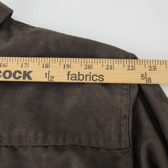 Knightsbridge Men's Brown Suede Cloth Long Sleeve Button Up Collared Shirt Sz XL - Picture 6 of 9